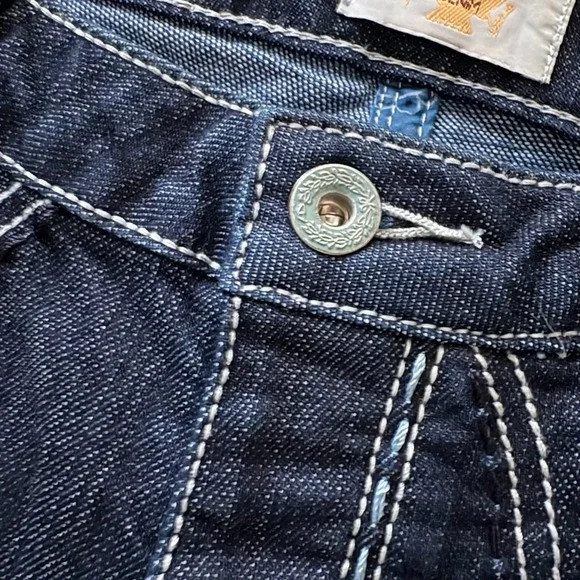 Antik Denim Womens Dark Blue Stretch Embellished Western Bootcut Jeans Size 31 - Picture 5 of 16